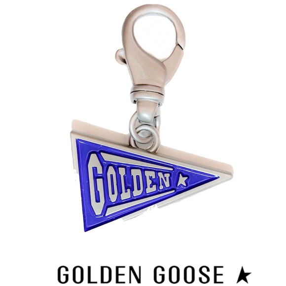 NEW - Golden Goose Deluxe Brand “Golden” Blue Pennant Shoe Jewelry Keychain - Picture 3 of 3